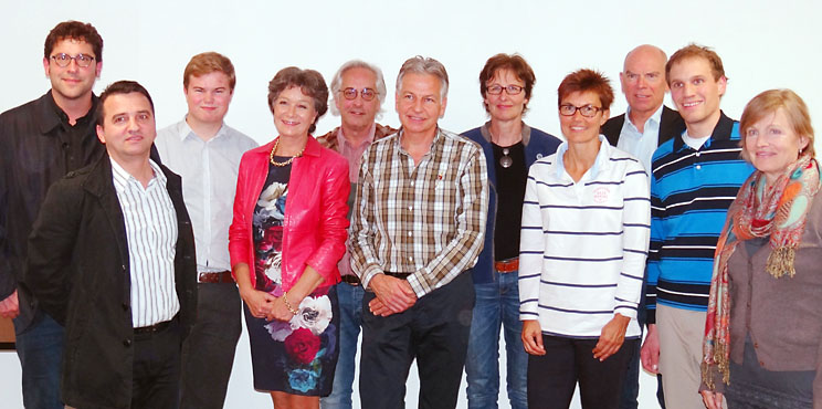 von links: Urs Kuhn, Männedorf; Isak Amza, Erlenbach; Rafael Mörgeli, Stäfa; Esther Meier, Zollikon; René Wider, Küsnacht; Hanspeter Göldi, Meilen; Verena Niedermann, Stäfa; Annika Duindam, Stäfa; Alfons Fischer, Uetikon; Valentin Kuster, Zollikon; Karen Krüttli-Child, Hombrechtikon. (nicht auf dem Bild: Ute Kessel Bernet, Alfred Bont)